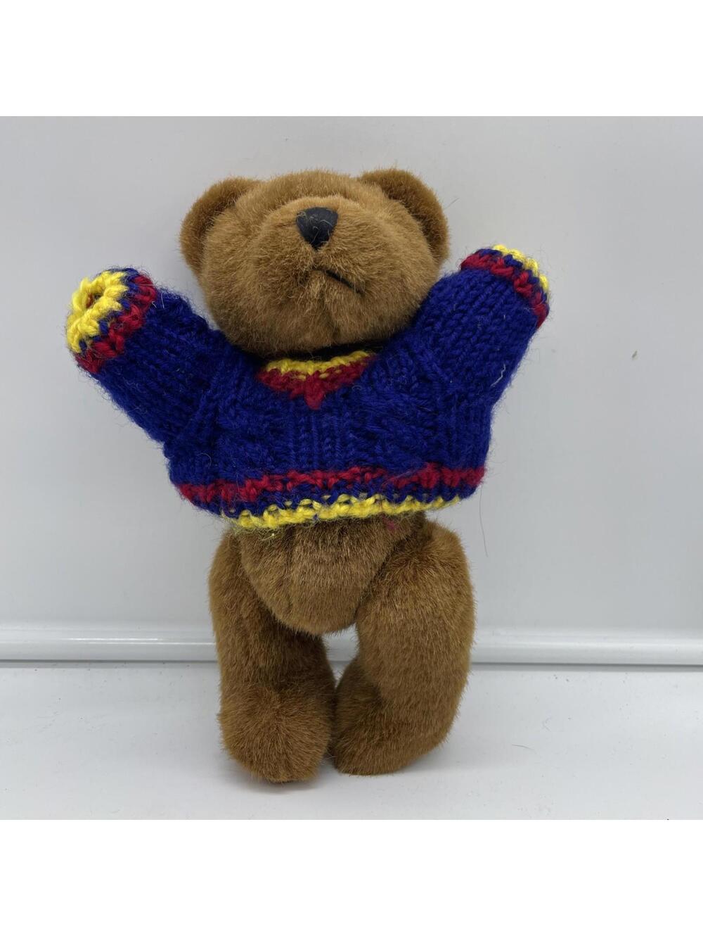 VTG Hug Fun Bear w/ Blue Sweater Stuffed Animals (Tag Cut Off)